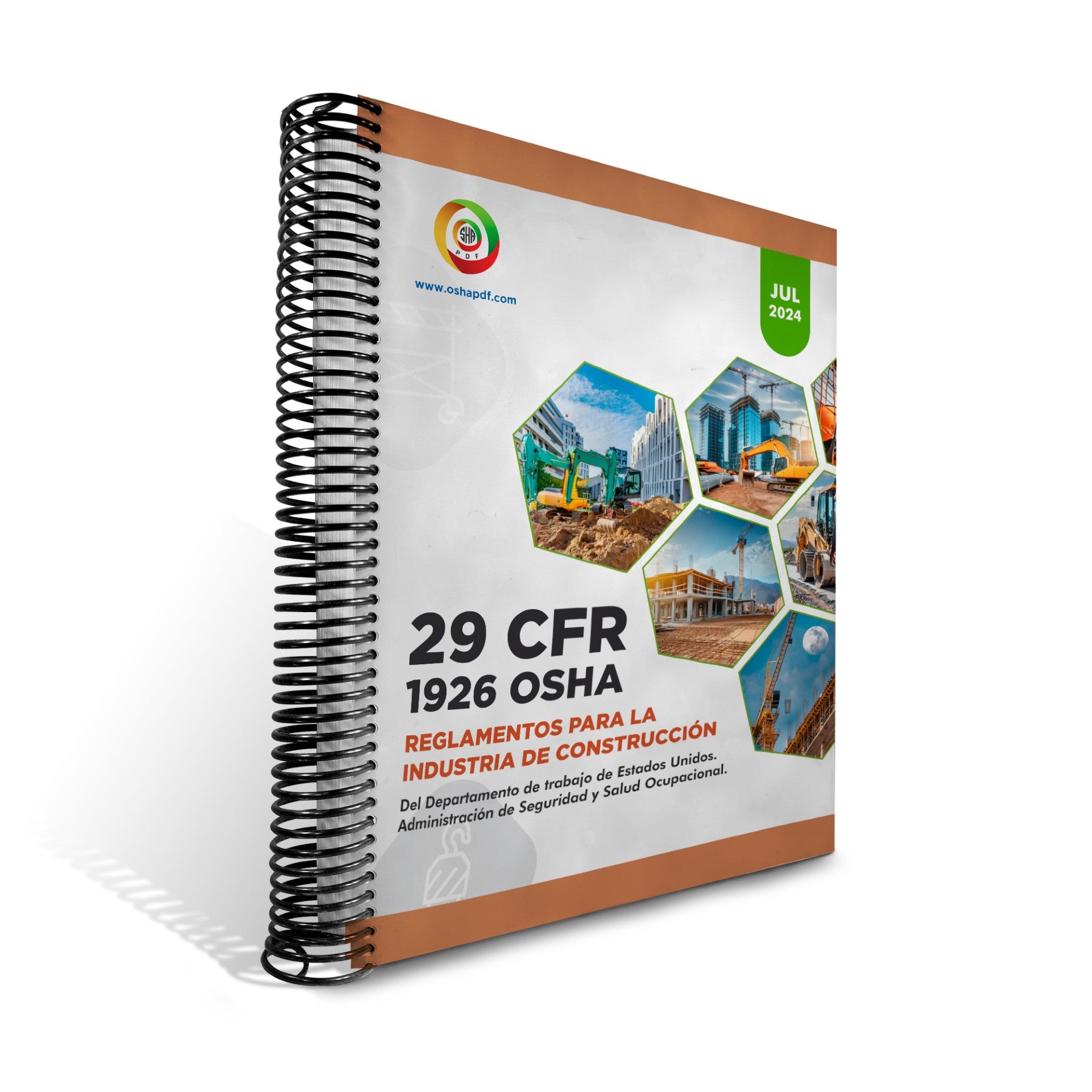 OSHA 29 CFR 1926 Construction Regulations book in Spanish